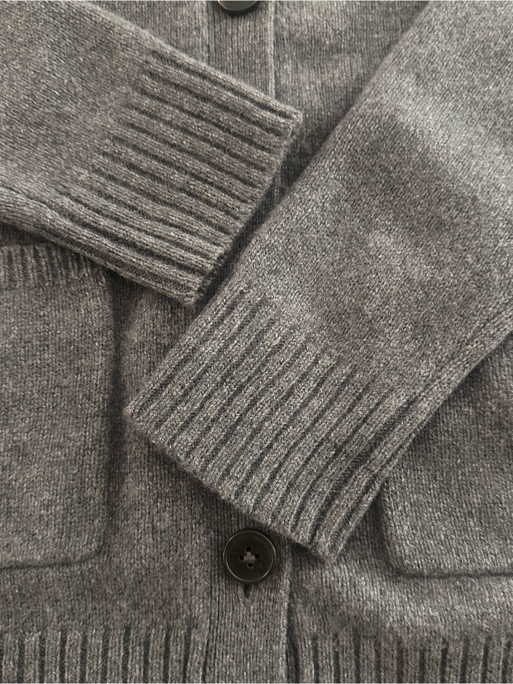 Madewell (Re)sourced Cashmere Ex-Boyfriend Cardigan Grey Charcoal Small
